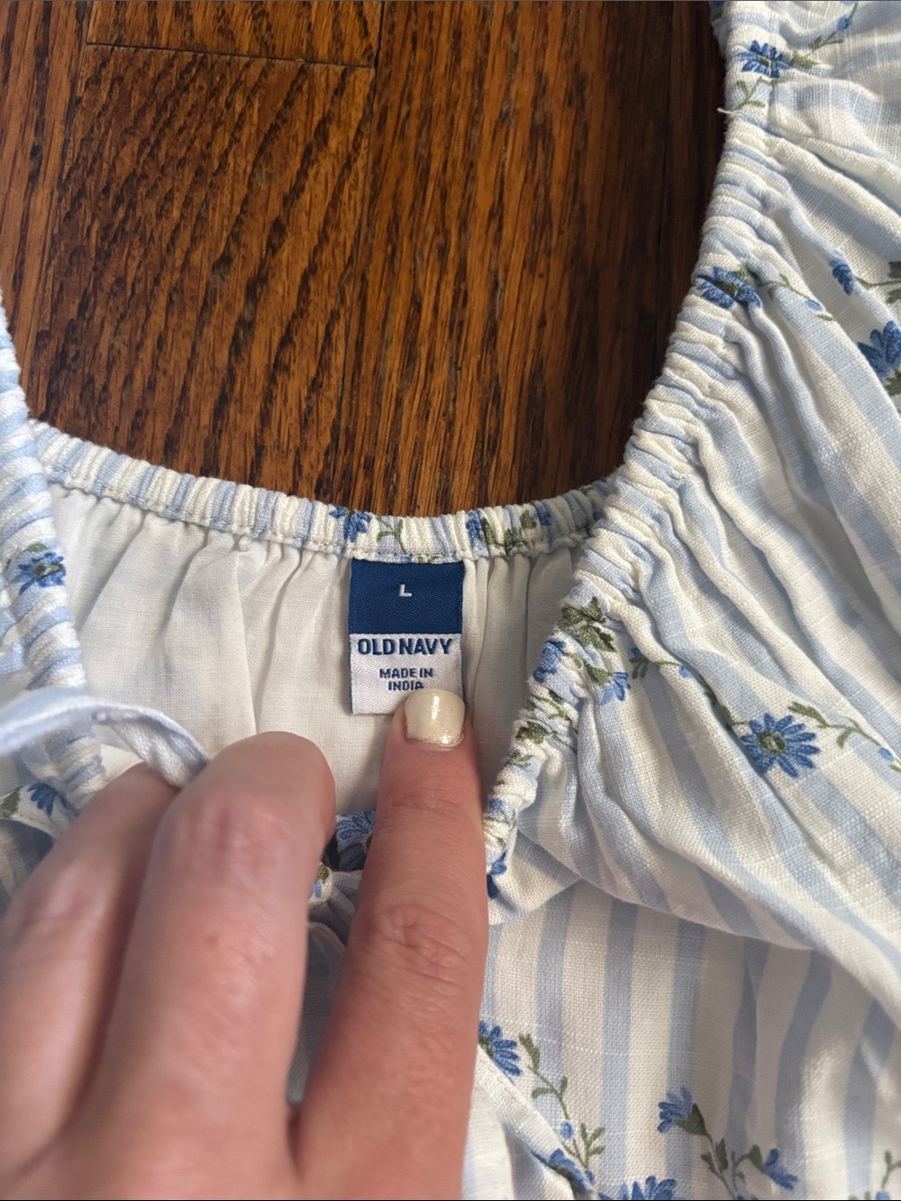 Blue Floral Stripe Midi Dress - Picture 5 of 10